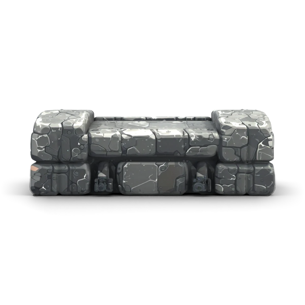 Stone Buttress 3D model (front)