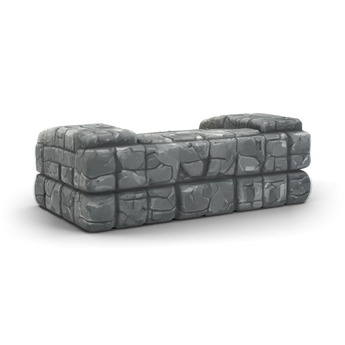 Stone Buttress 3D model (back angle)
