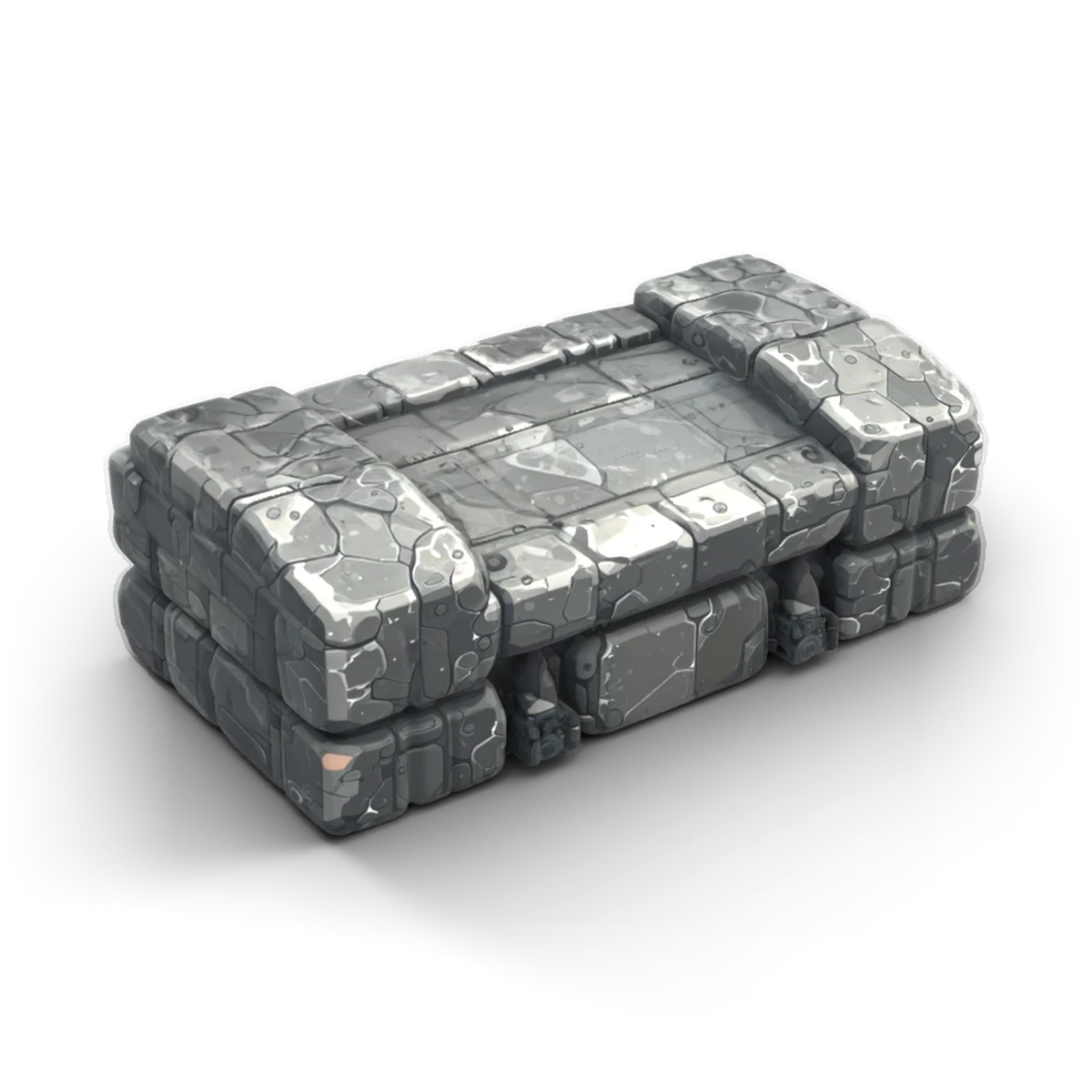 Stone Buttress 3D model (from above)