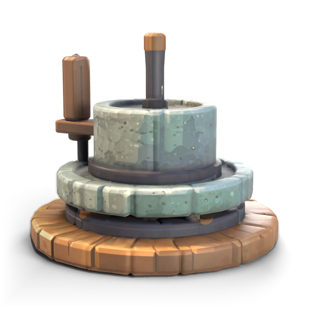 石臼の 3D モデル(斜め前)