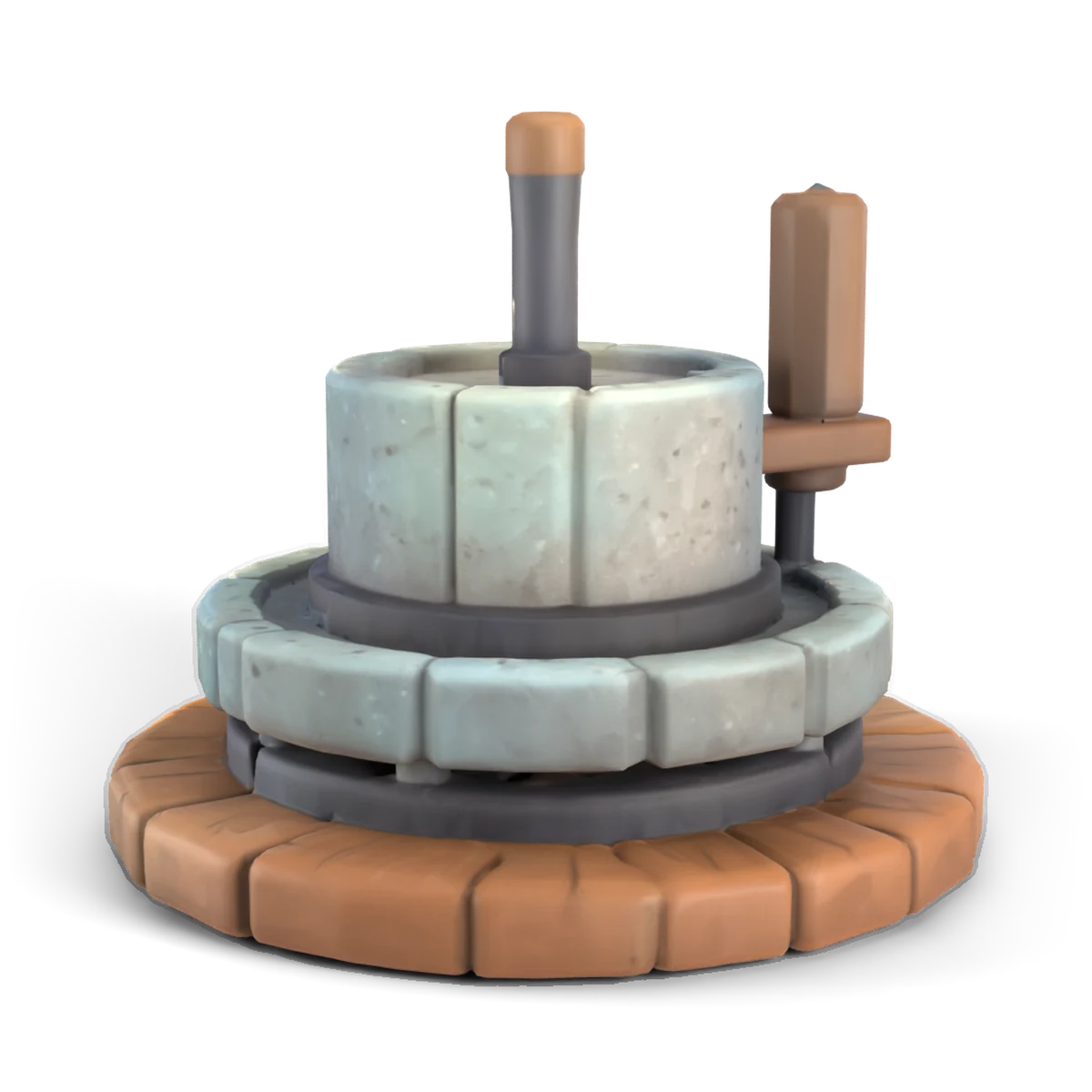 石臼の 3D モデル(斜め後ろ)