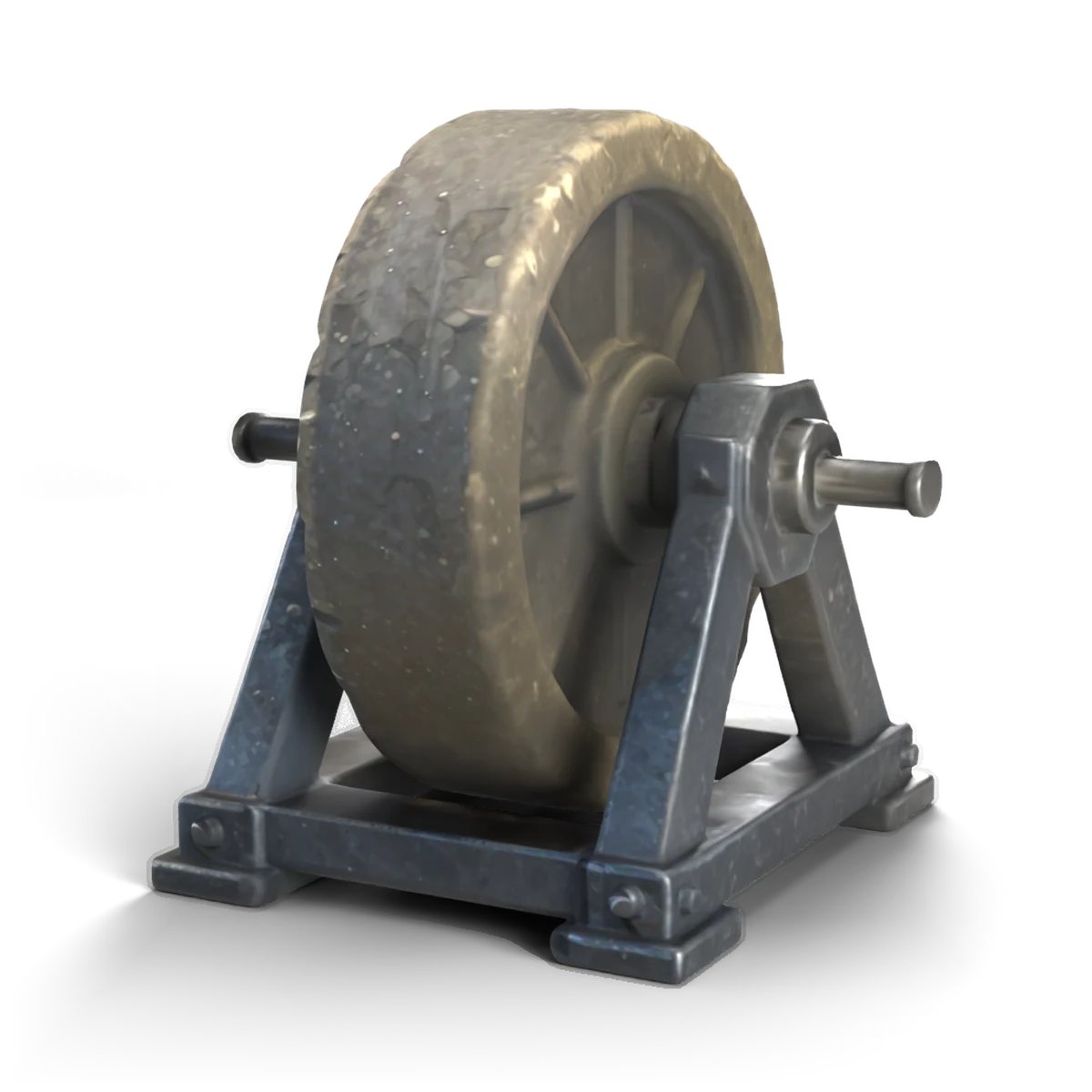石の砥石台の 3D モデル(斜め前)