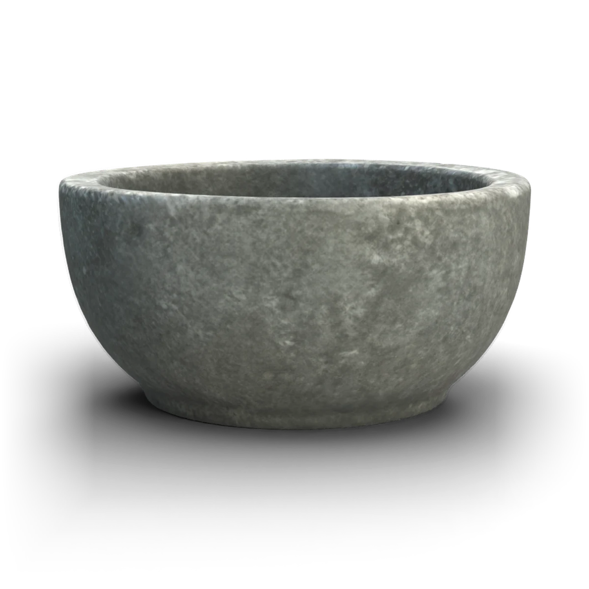 石のボウルの 3D モデル(斜め前)