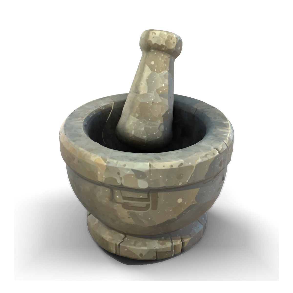 石の乳鉢の 3D モデル(上から)
