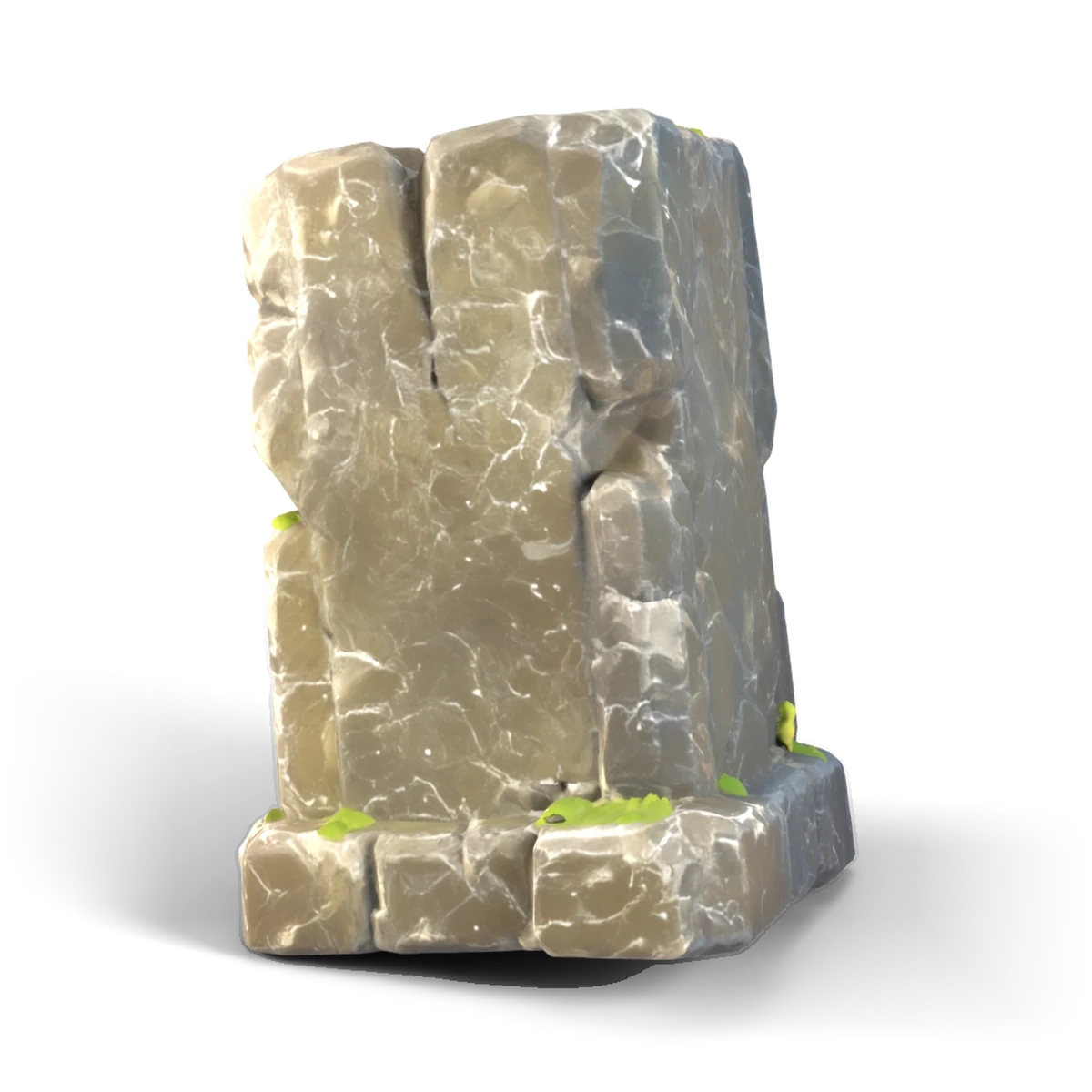 Stone Ruin Block 3D model (back angle)