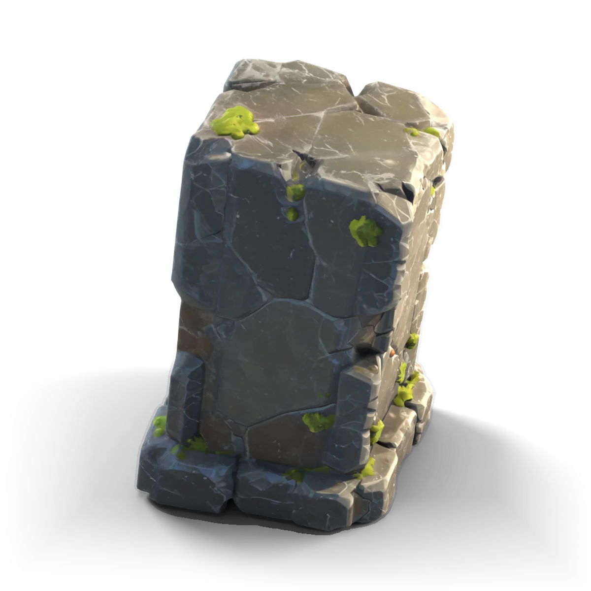 Stone Ruin Block 3D model (from above)