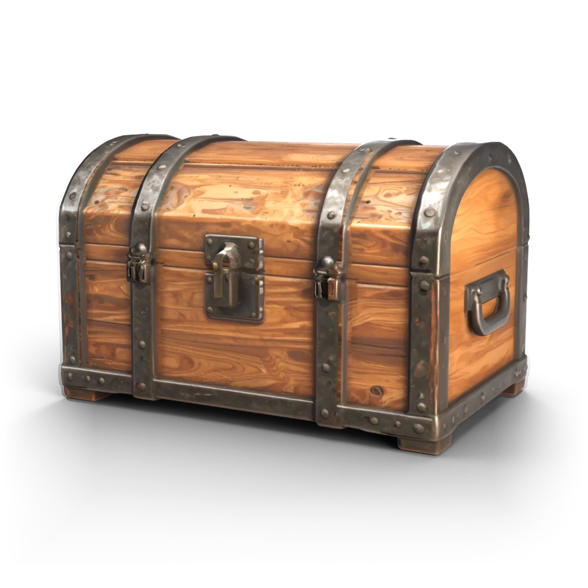 Old Treasure Chest 3D model (angle)