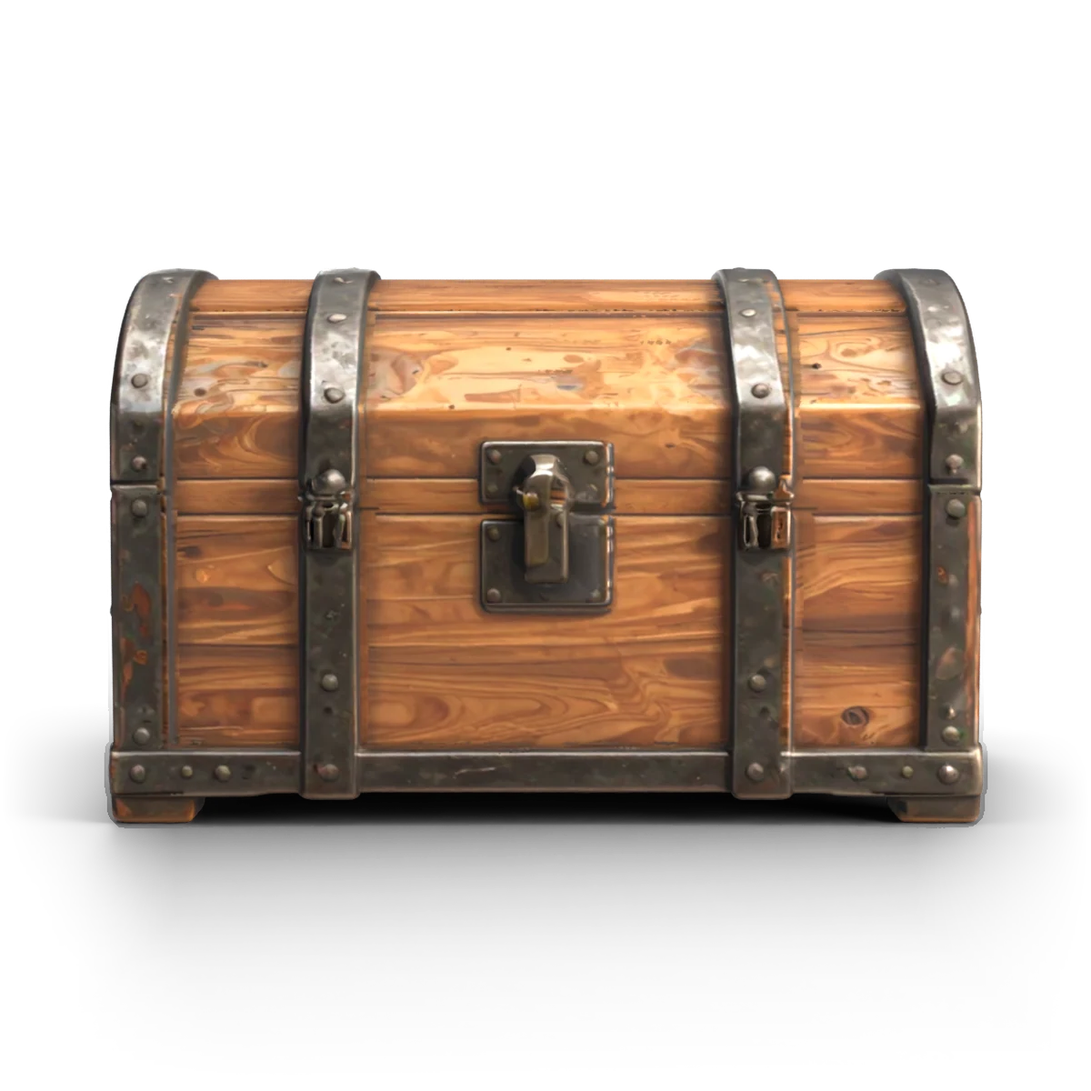 Old Treasure Chest 3D model (front)