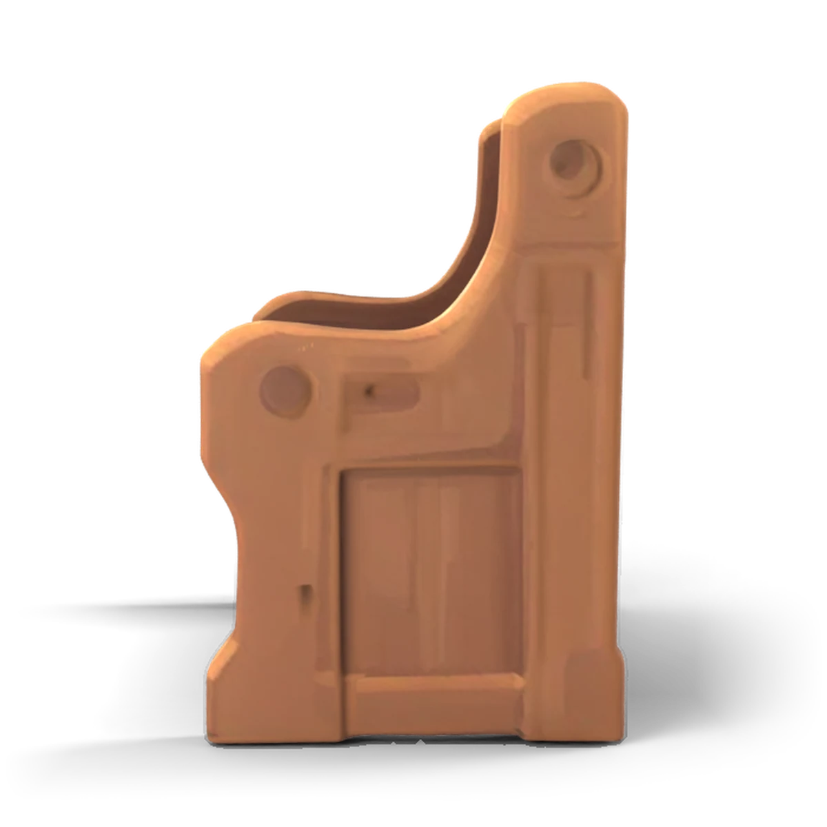 木のオルガン椅子の 3D モデル(横)